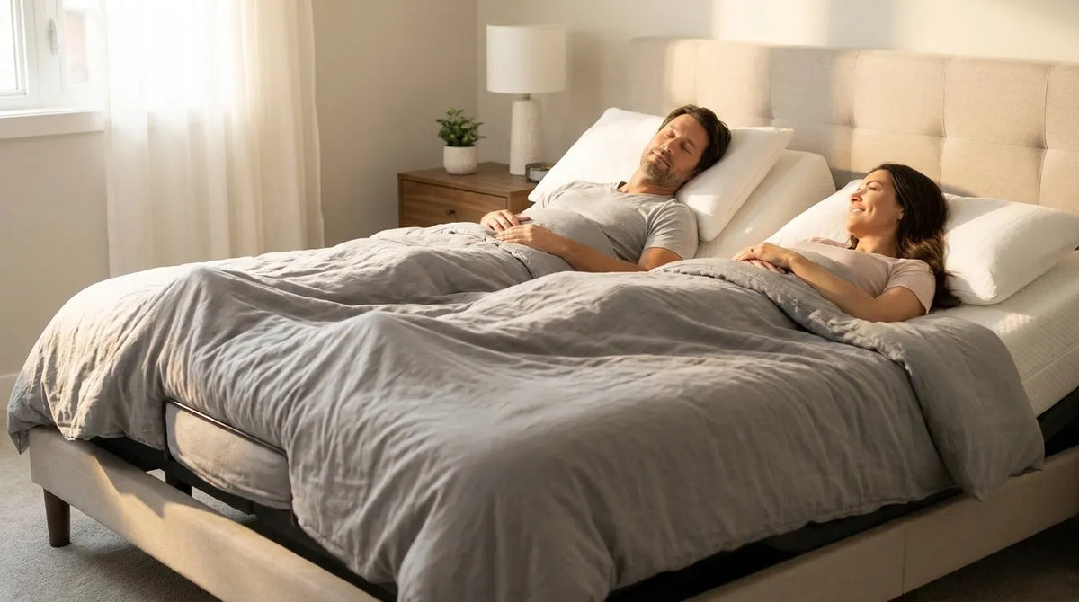 How a Split King Adjustable Bed Stops Snoring for Couples