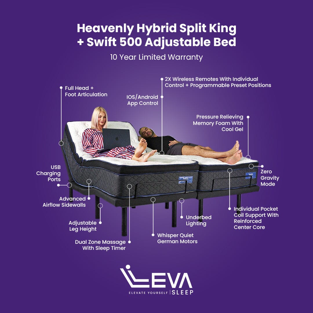 Heavenly Hybrid Split King Adjustable Bed